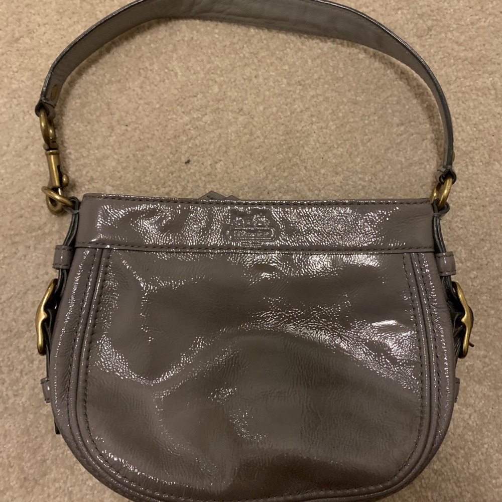 Coach grey shiny handbag